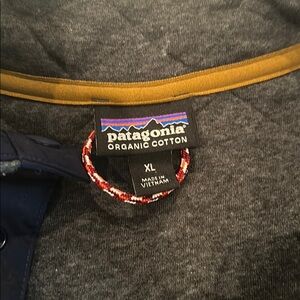 Patagonia Organic Cotton Quilt Snap-T Pullover XL Gray/Navy